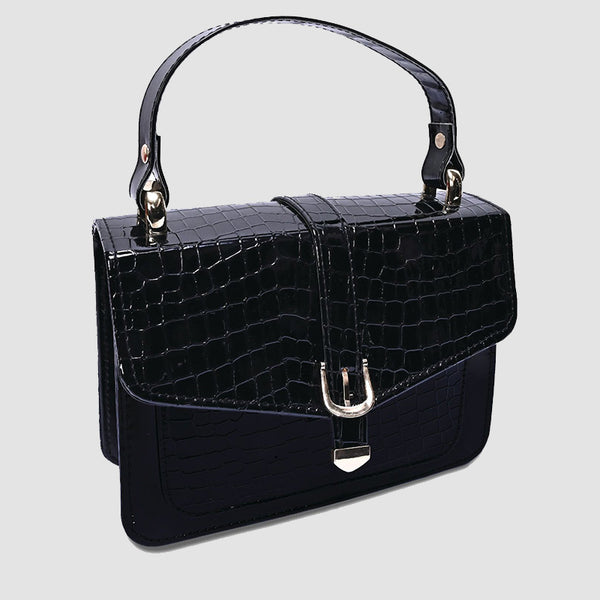 CROC BLACK HANDBAG