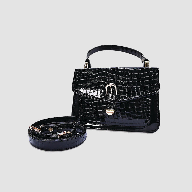 CROC BLACK HANDBAG