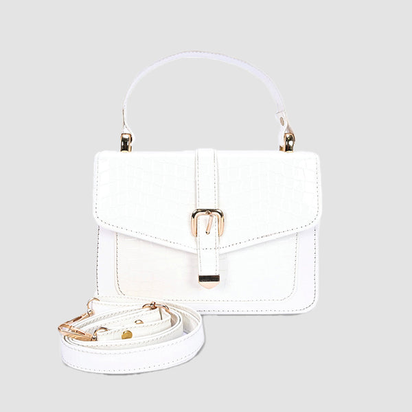 CROC WHITE HANDBAG